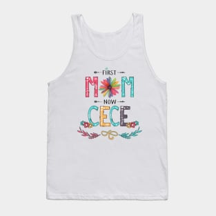 First Mom Now Cece Wildflowers Happy Mothers Day Tank Top